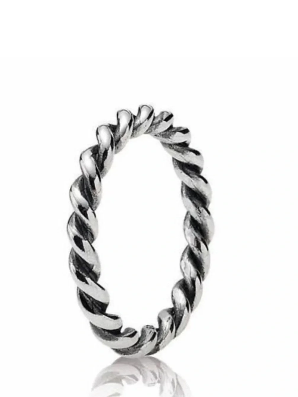 Pandora Twisted Rope Band Ring - Silver